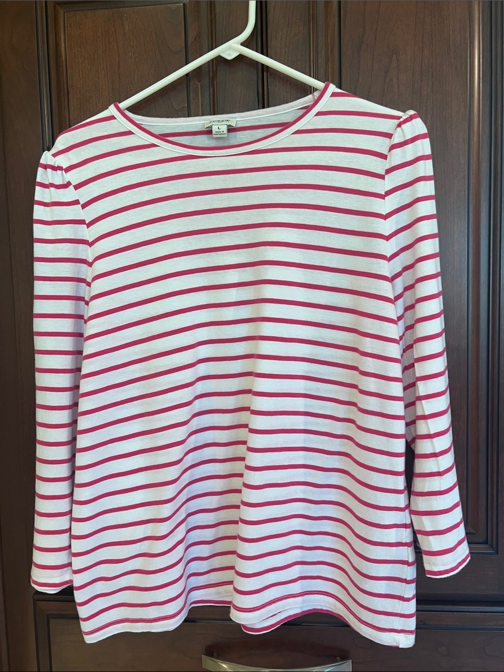 Striped Pink & White Long Sleeve Women’s Top